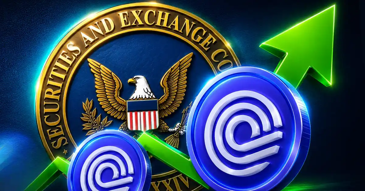 A large golden token with the ONDO Finance logo placed prominently next to a bright green target billboard marked with a 1 dollar sign on a dark background.